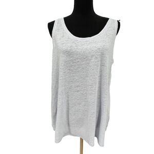Eileen Fisher Light Blue‎ Purple Linen Scoopneck Tank Top Size L